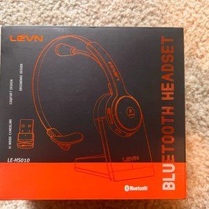 Levn Bluetooth Headset, Black, Wireless with Microphone
